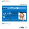 Police ID card PSD template, version 6