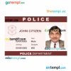 Police ID card PSD template, version 7
