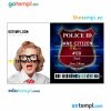 Police ID card PSD template, version 8