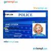 Police ID card PSD template, version 9