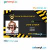 Police department ID card PSD template, version 2