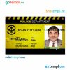 Police department ID card PSD template, version 3