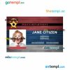 Police department ID card PSD template, version 4