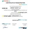 Portugal business registration certificate Word and PDF template