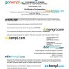 Romania business registration certificate Word and PDF template