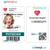Sacred heart hospital ID card PSD template, version 1