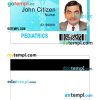 Sacred heart hospital ID card PSD template, version 2