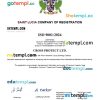 Saint Lucia business registration certificate Word and PDF template