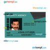 Security agency ID card PSD template
