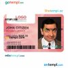 Security system ID card PSD template