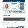 St. Pauls hospital ID card PSD template