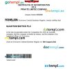 Suriname business registration certificate Word and PDF template