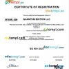 Turkey business registration certificate Word and PDF template