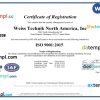 USA ISO certificate of registration Word and PDF template