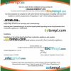 USA OFTEC certificate of registration Word and PDF template