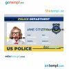 USA police department ID card PSD template, version 1