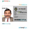 USA police department ID card PSD template, version 4