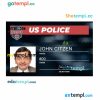 USA police department ID card PSD template, version 5