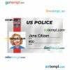 USA police department ID card PSD template, version 7