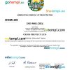 Uzbekistan business registration certificate Word and PDF template