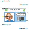 World peace church ID card PSD template