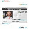 XYZ security system ID card PSD template