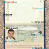 Algeria passport editable PSD files, scan and photo look templates, 2 in 1