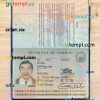 Angola passport editable PSD files, scan and photo look templates, 2 in 1