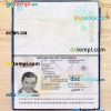 Colombia passport editable PSD files, scan and photo look templates (2018-2018), 2 in 1