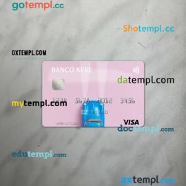 Angola Banco Keve visa card PSD scan and photo-realistic snapshot, 2 in 1