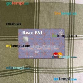 Angola Banco de Negócios Internacional mastercard PSD scan and photo taken image, 2 in 1