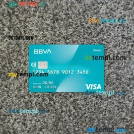 Argentina BBVA bank visa card PSD scan and photo-realistic snapshot, 2 in 1