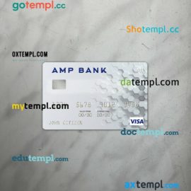 Australia AMP Bank visa card PSD scan and photo-realistic snapshot, 2 in 1