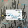 Azerbaijan AFB bank visa card PSD scan and photo-realistic snapshot, 2 in 1