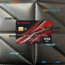 Canada Nova bank visa card PSD scan and photo-realistic snapshot, 2 in 1