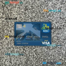 Canada Royal bank (RBC) visa debit card PSD scan and photo-realistic snapshot, 2 in 1