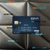 Colombia BBVA bank visa card PSD scan and photo-realistic snapshot, 2 in 1