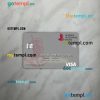 Hawaii, Hawaii Natioanal Bank visa debit card PSD scan and photo-realistic snapshot, 2 in 1