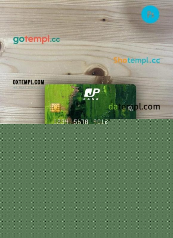 Japan Post bank mastercard PSD scan and photo taken image, 2 in 1