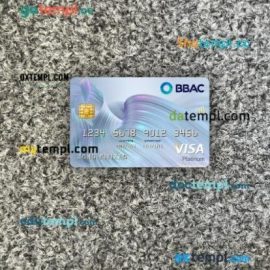 Lebanon BBAC visa platinum card PSD scan and photo-realistic snapshot, 2 in 1