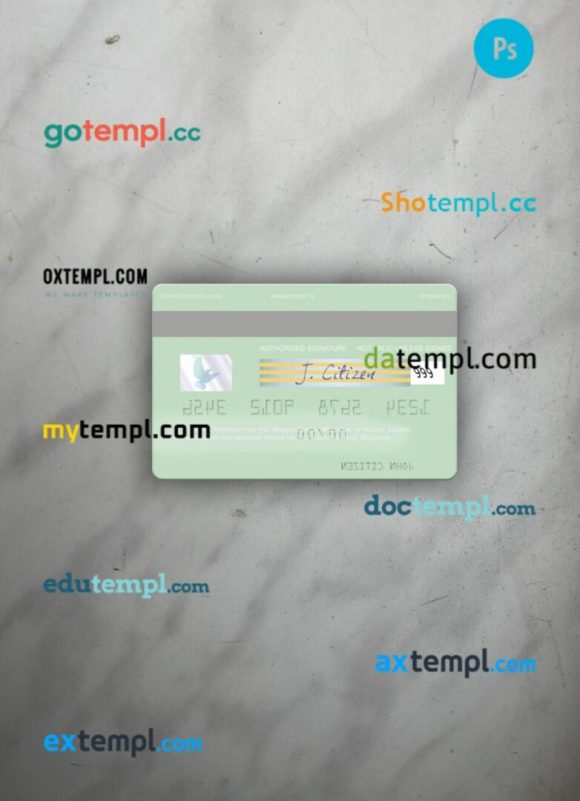 Moldova MobiasBanca visa debit card PSD scan and photo-realistic snapshot, 2 in 1 - Image 2