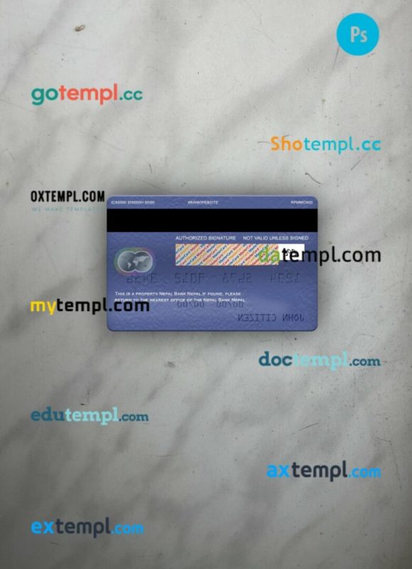 Nepal Bank Nepal mastercard PSD scan and photo taken image, 2 in 1 - Image 2