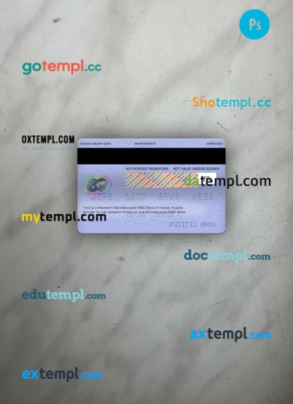 Netherlands NIBC Bank mastercard PSD scan and photo taken image, 2 in 1 - Image 2