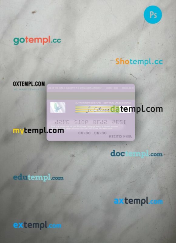 Netherlands SNS Bank visa debit card PSD scan and photo-realistic snapshot, 2 in 1 - Image 2