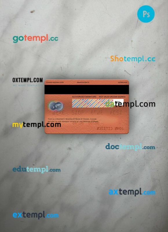Nigeria GTBank mastercard PSD scan and photo taken image, 2 in 1 - Image 2