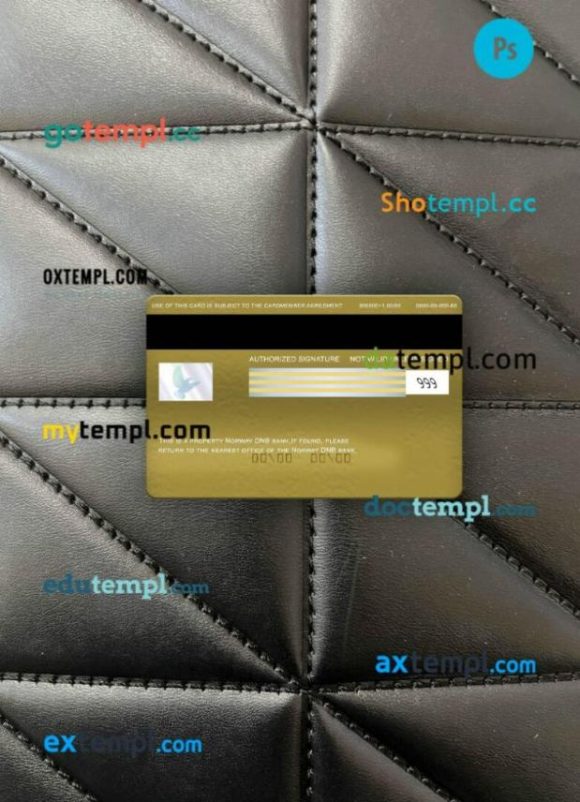 Norway DNB bank visa gold card PSD scan and photo-realistic snapshot, 2 in 1 - Image 2