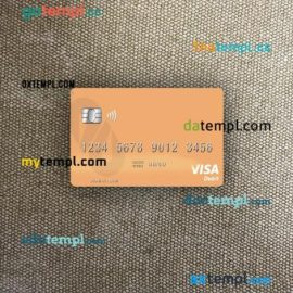 Pakistan Al Baraka Bank visa debit card PSD scan and photo-realistic snapshot, 2 in 1