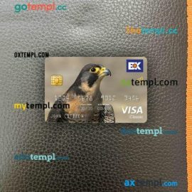 Pakistan The Bank of Khyber bank visa classic card PSD scan and photo-realistic snapshot, 2 in 1