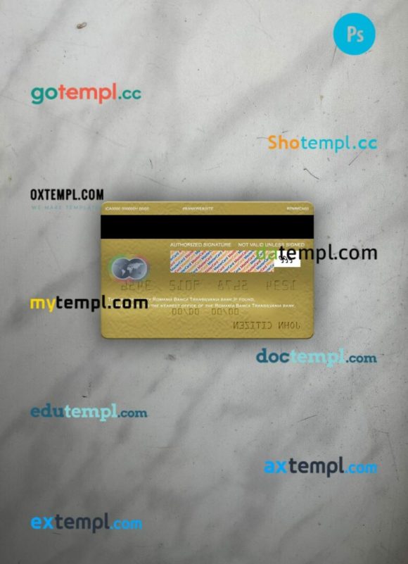 Romania Banca Transilvania bank mastercard gold PSD scan and photo taken image, 2 in 1 - Image 2