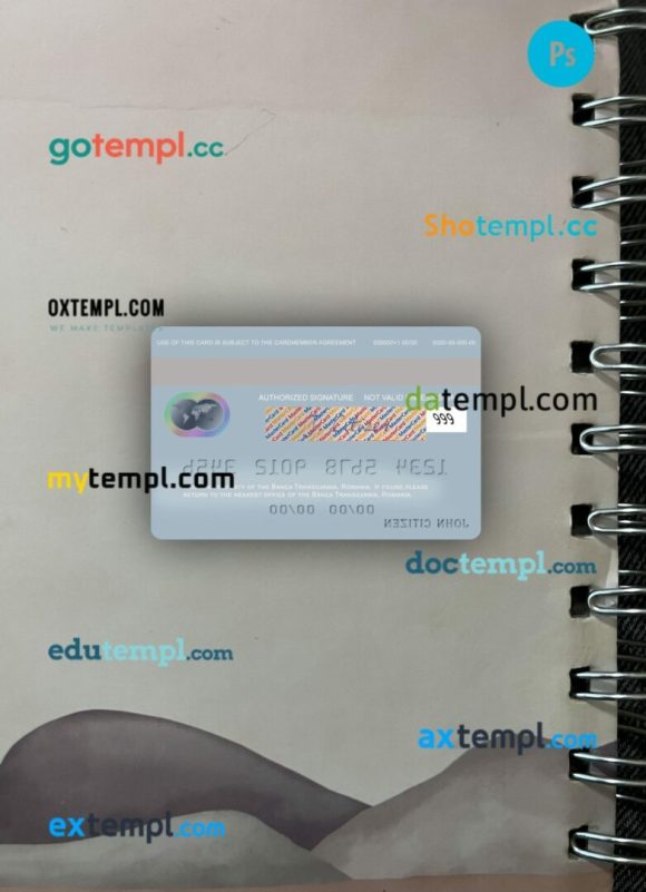 Romania Banca Transilvania mastercard PSD scan and photo taken image, 2 in 1 - Image 2